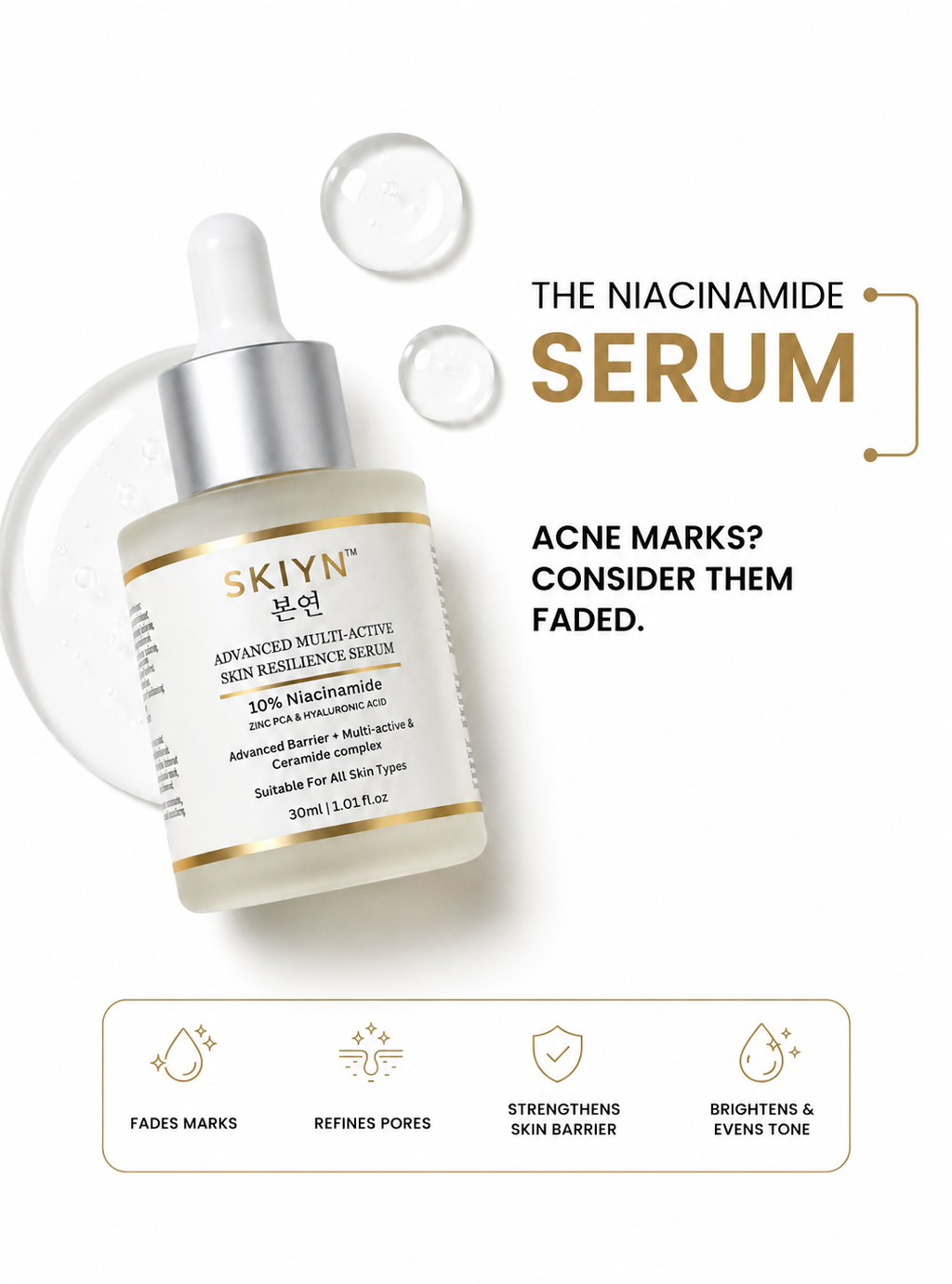 SKIYN 10% Niacinamide Serum with Zinc PCA & Hyaluronic Acid