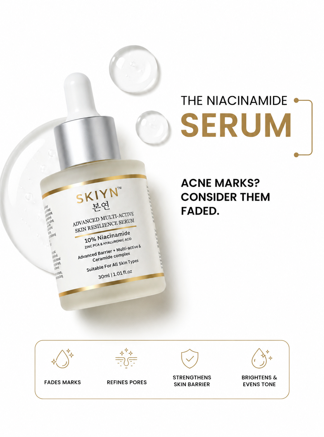 SKIYN 10% Niacinamide Serum with Zinc PCA & Hyaluronic Acid